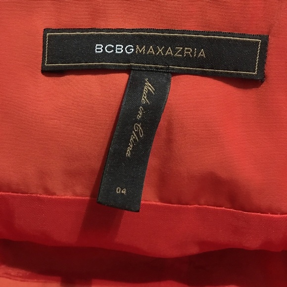 BCBG Orange Pleated Mini Skirt With Pockets - Picture 4 of 5